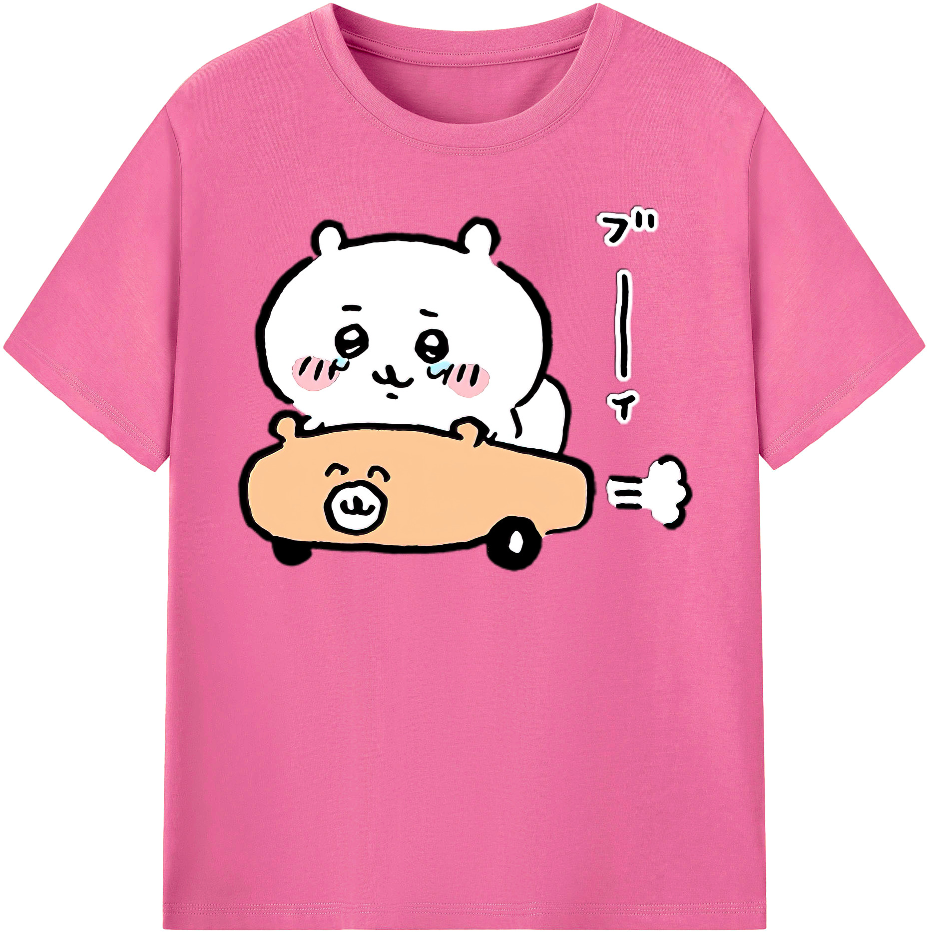 （画像用） ちいかわ ちいかわ Chii-kawa chiikawa レディースカジュアルプリントTシャツ（綿100％）